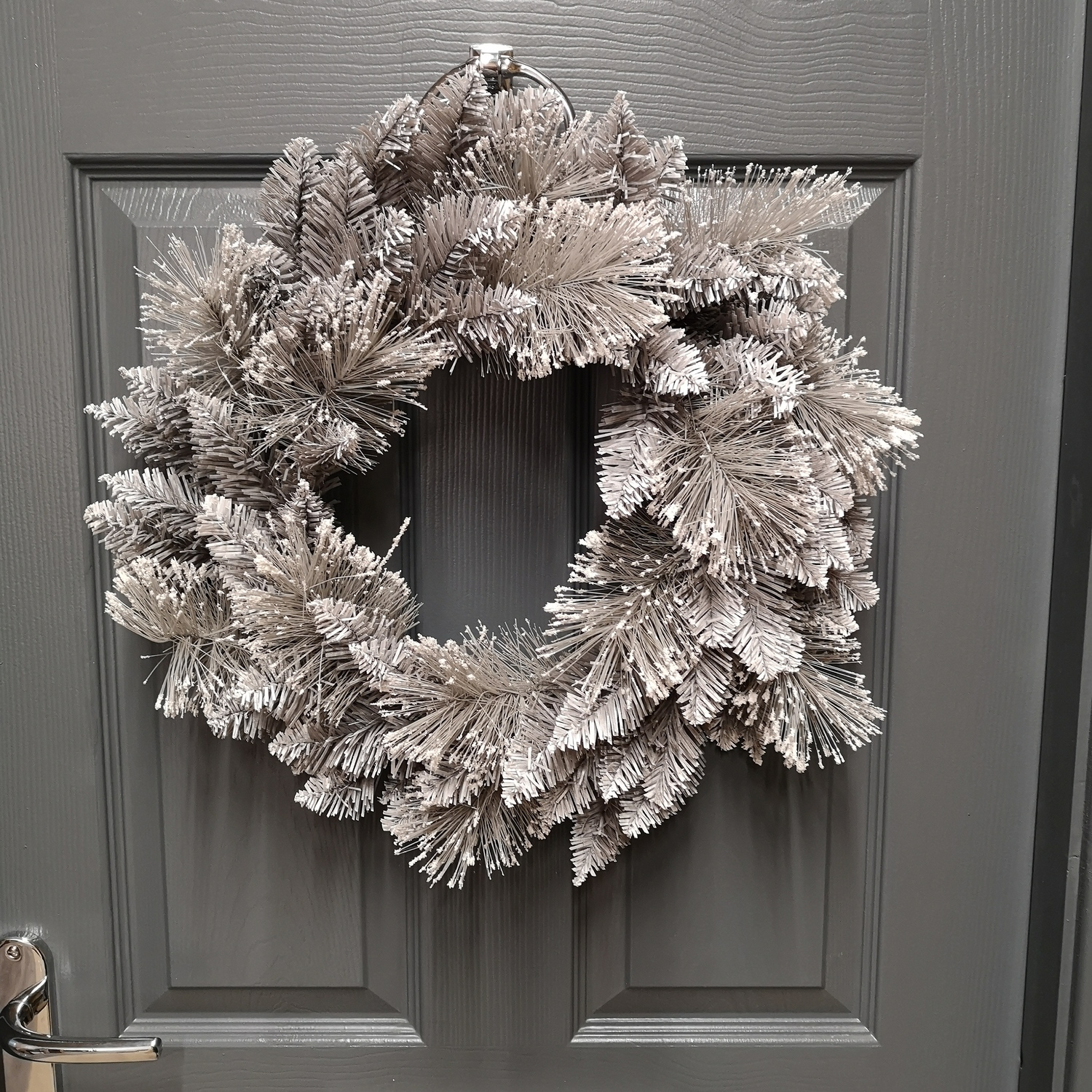 Premier Christmas Snow Fir Door Wreath - Grey