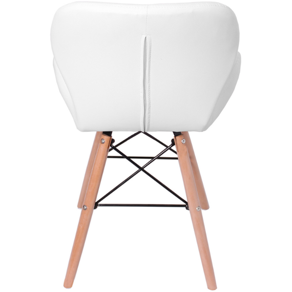 Set of 6 Cecilia Eiffel Faux Leather Dining Chairs Padded with Button Detail