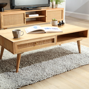 Manhattan Natural Coffee Table Mango Wood  Rattan