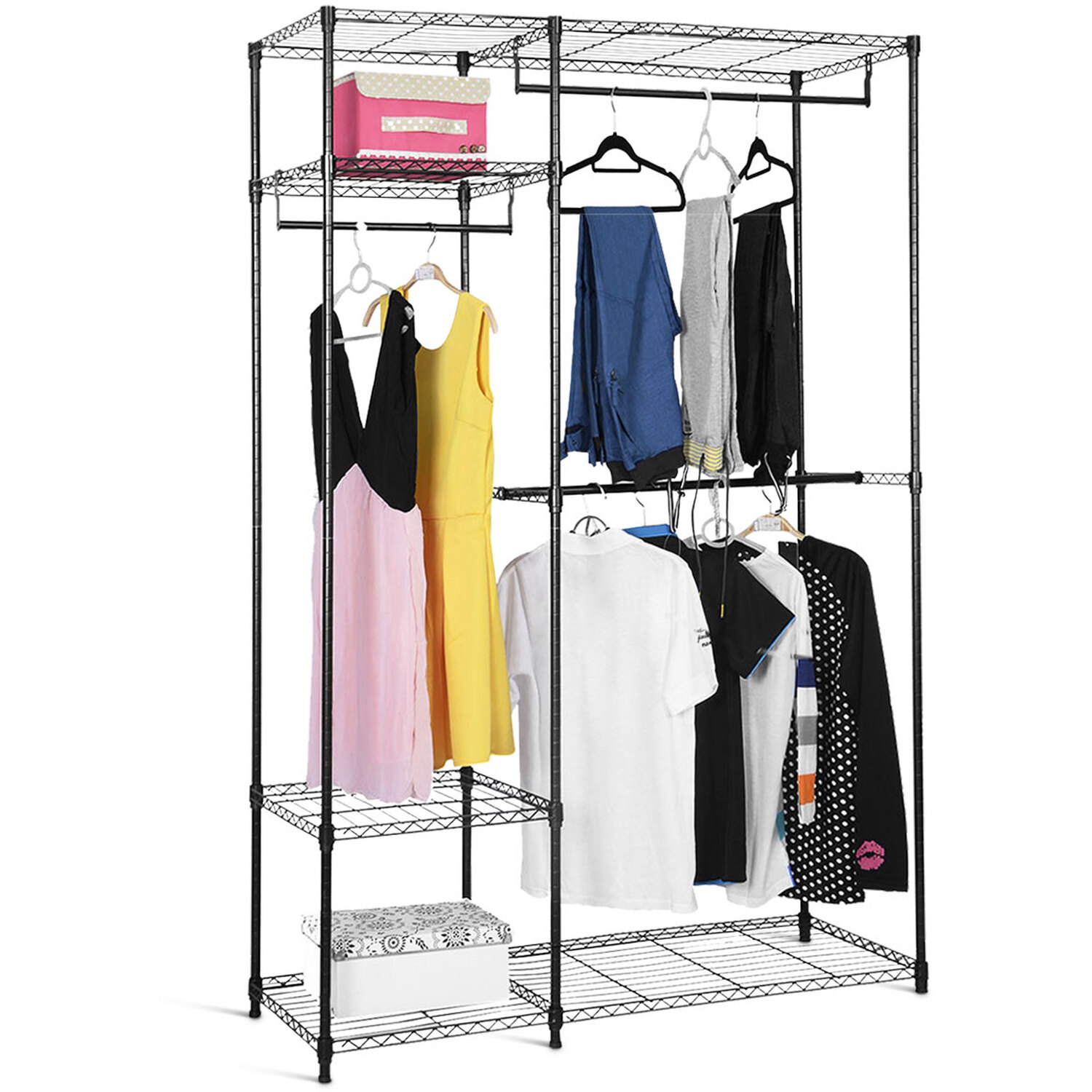 Costway Height-adjustable Clothes Rack-Black