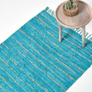 Homescapes Leather Glitter Rug