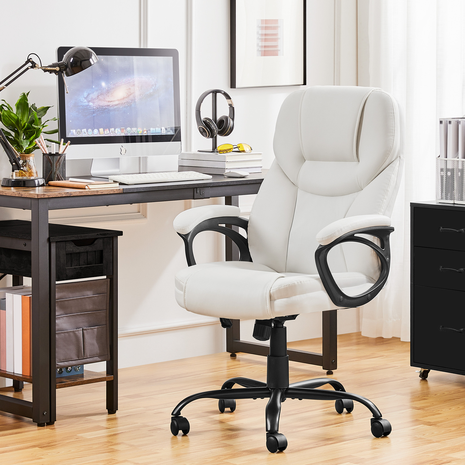 Yaheetech Executive Office Chair With Ergonomic High Back - White