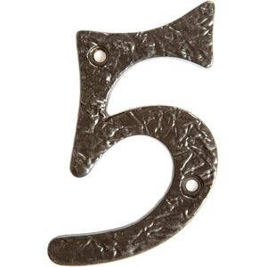 Number 5 Rustic Iron Numeral Raw