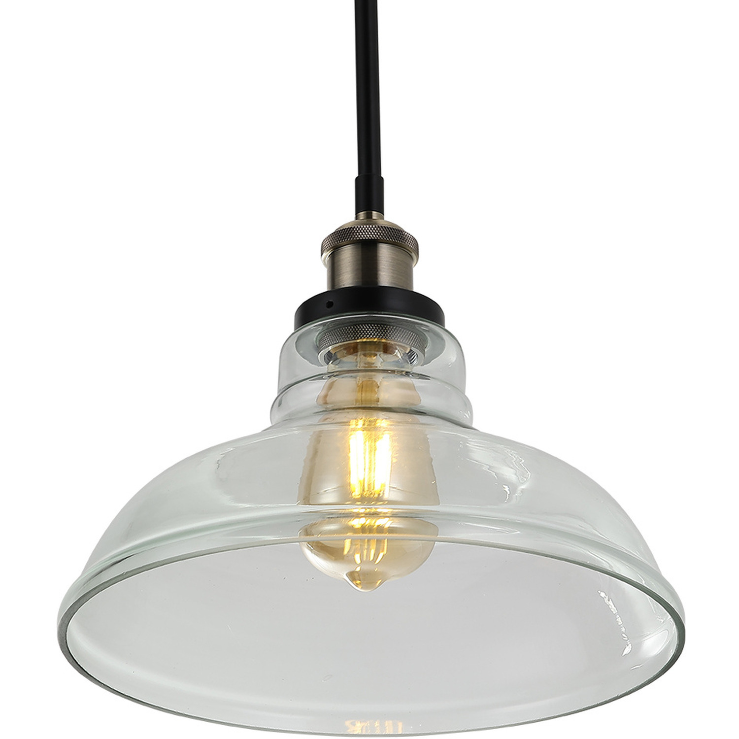 Creative Brass Glass Chandelier Pendant Light - Black