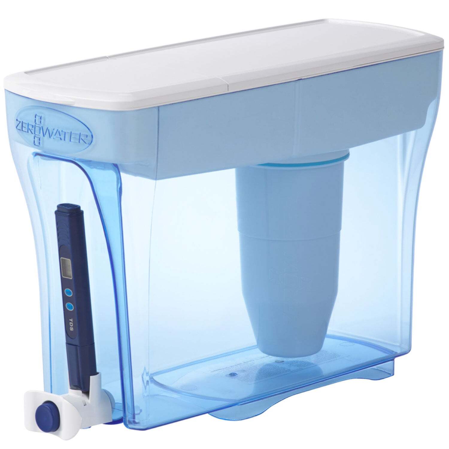 Image of ZeroWater 30-Cup7.1 Lt Water Dispenser plus Filter and Free Water Quality Meter - Blue