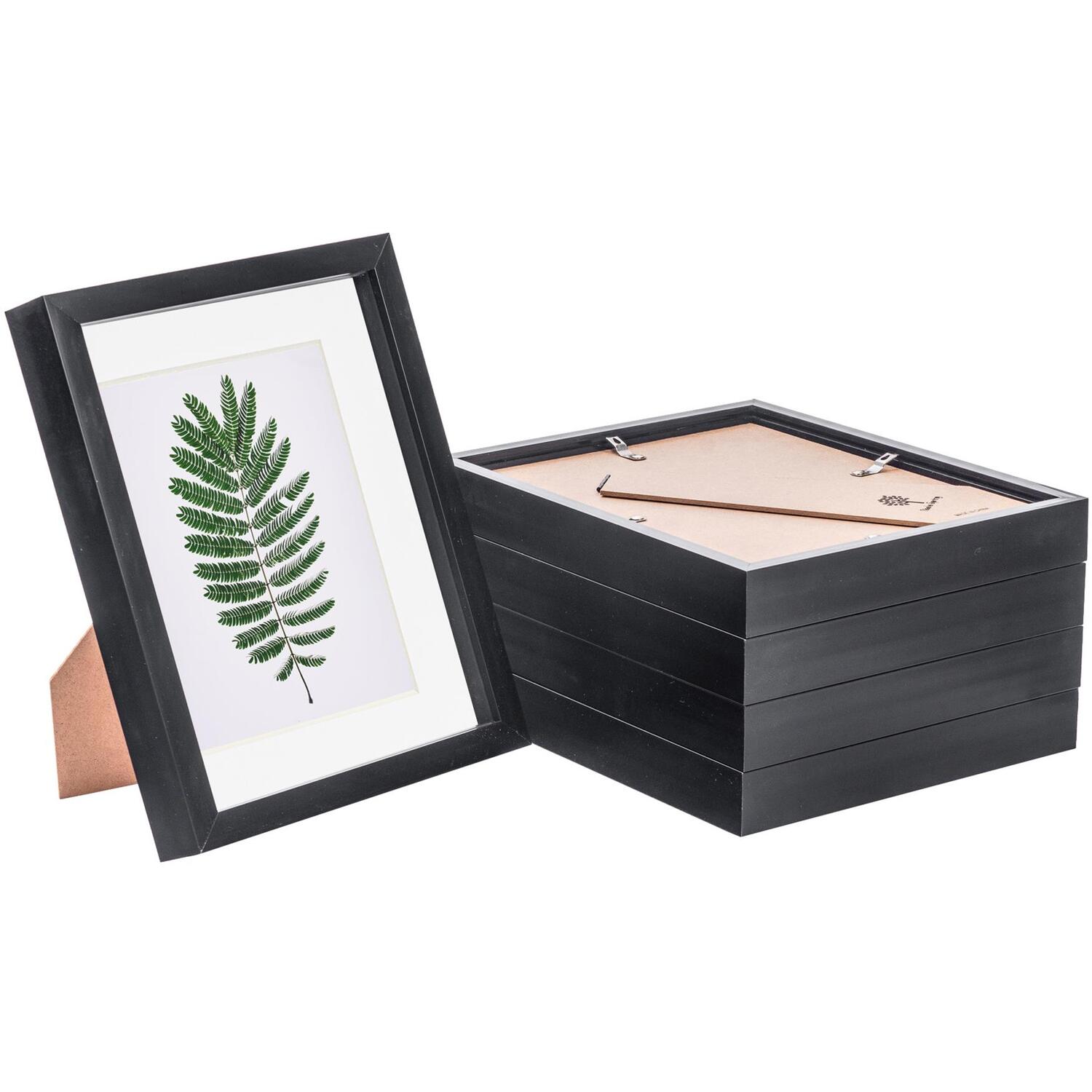3D Box Photo Frames - 8 x 10" with 5 x 7" Mount - Pack of 5 - Black