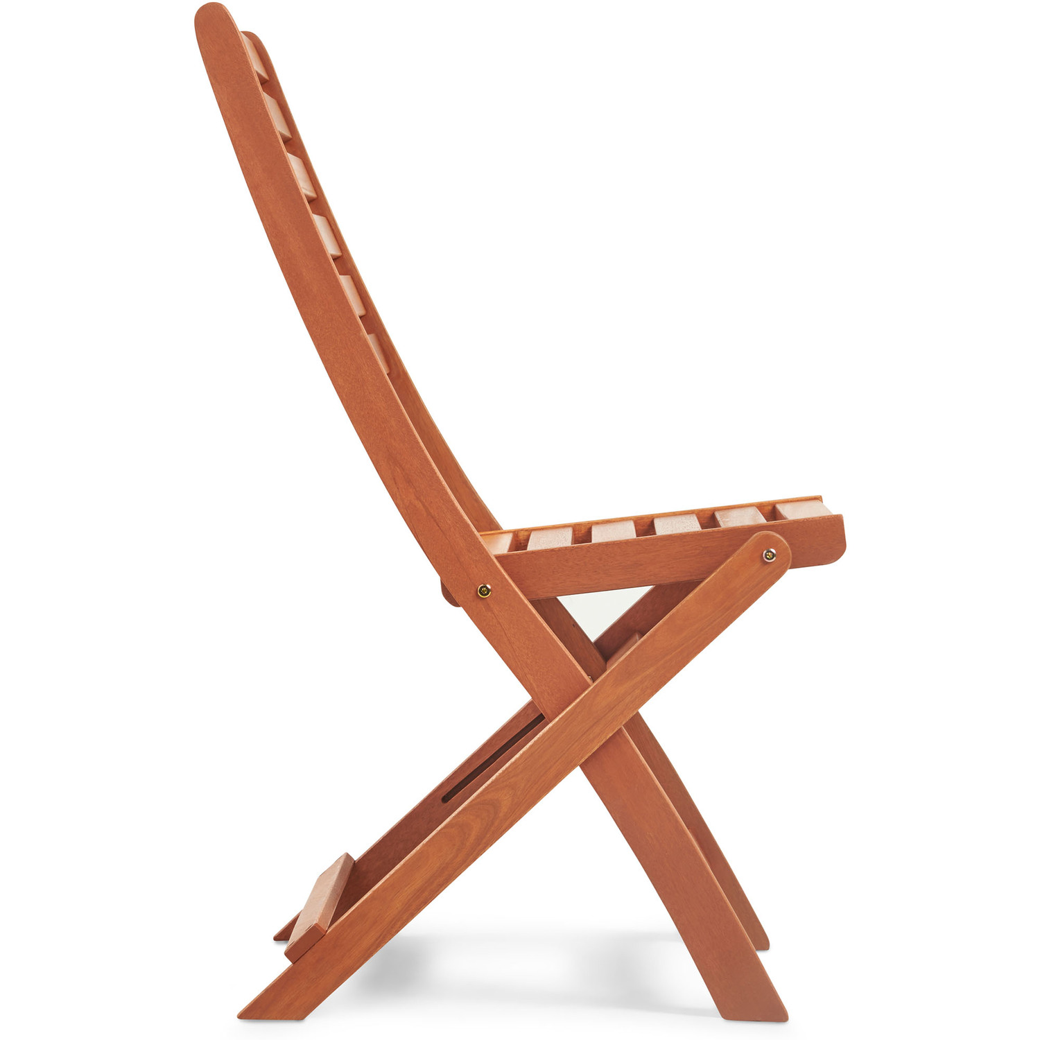 Wooden Garden Chairs Set Of 2 Foldable Meranti Hardwood - Brown