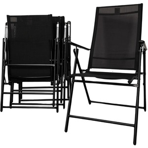 Black Rectangular Glass Top Patio Dining Set with Parasol and Base shot 4834172