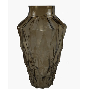 Brown Geometric Glass Vase