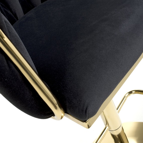 Bellaire Brushed Velvet Black Bar Stool