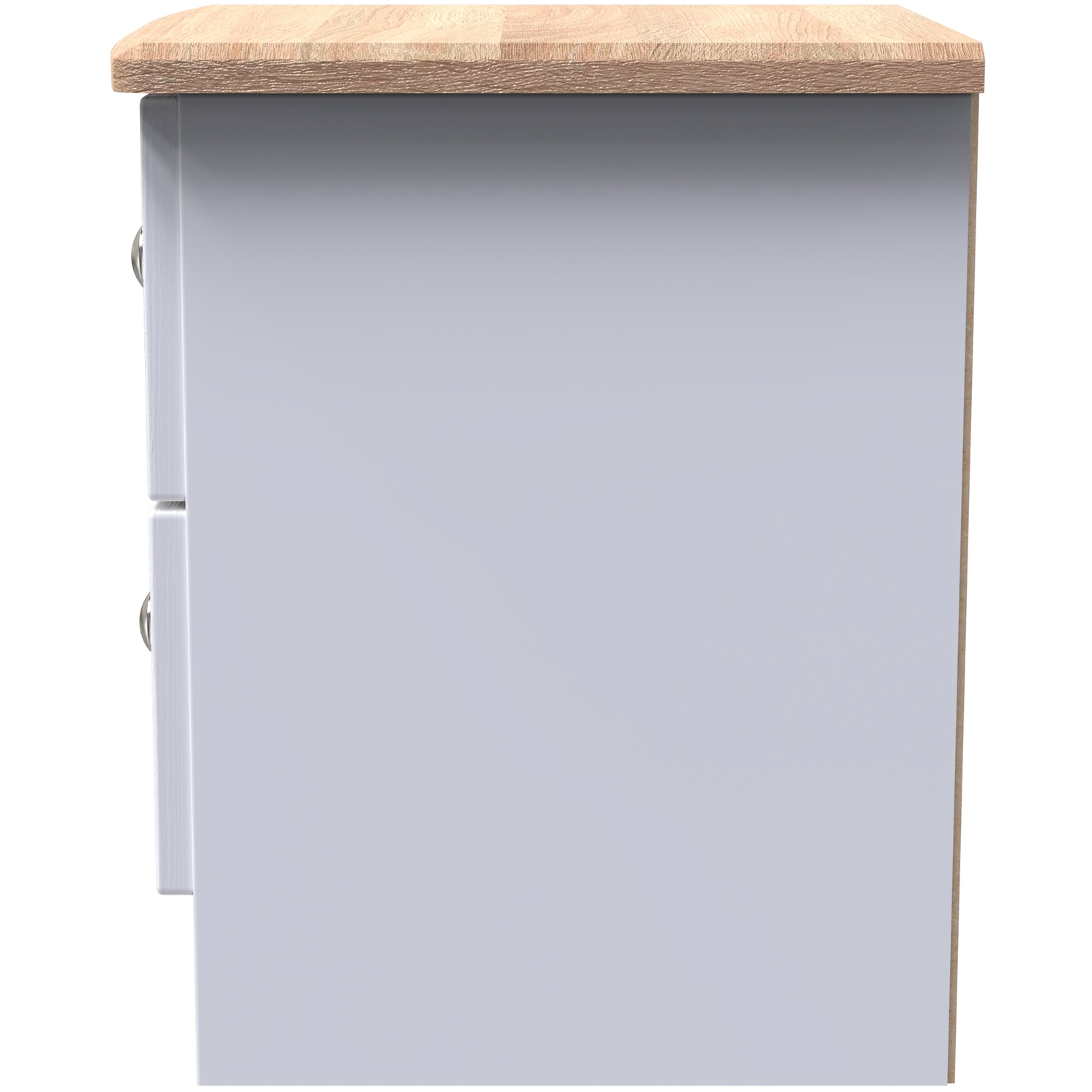Sussex Fully Assembled 2 Drawer Bedside Cabinet - White Ash Bardolino Oak