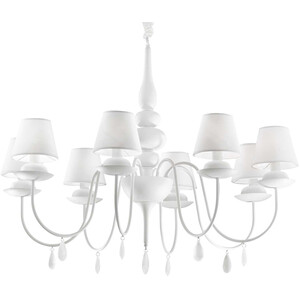 Blanche  8 Light Multi Arm Chandelier White Finish, E14