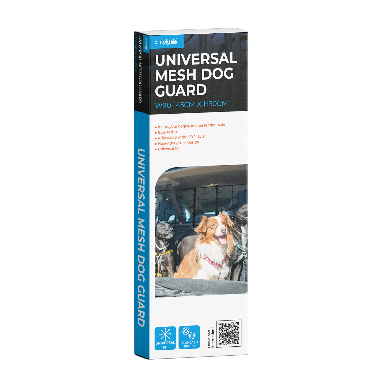 Simply Auto Universal Mesh Dog Guard - Black