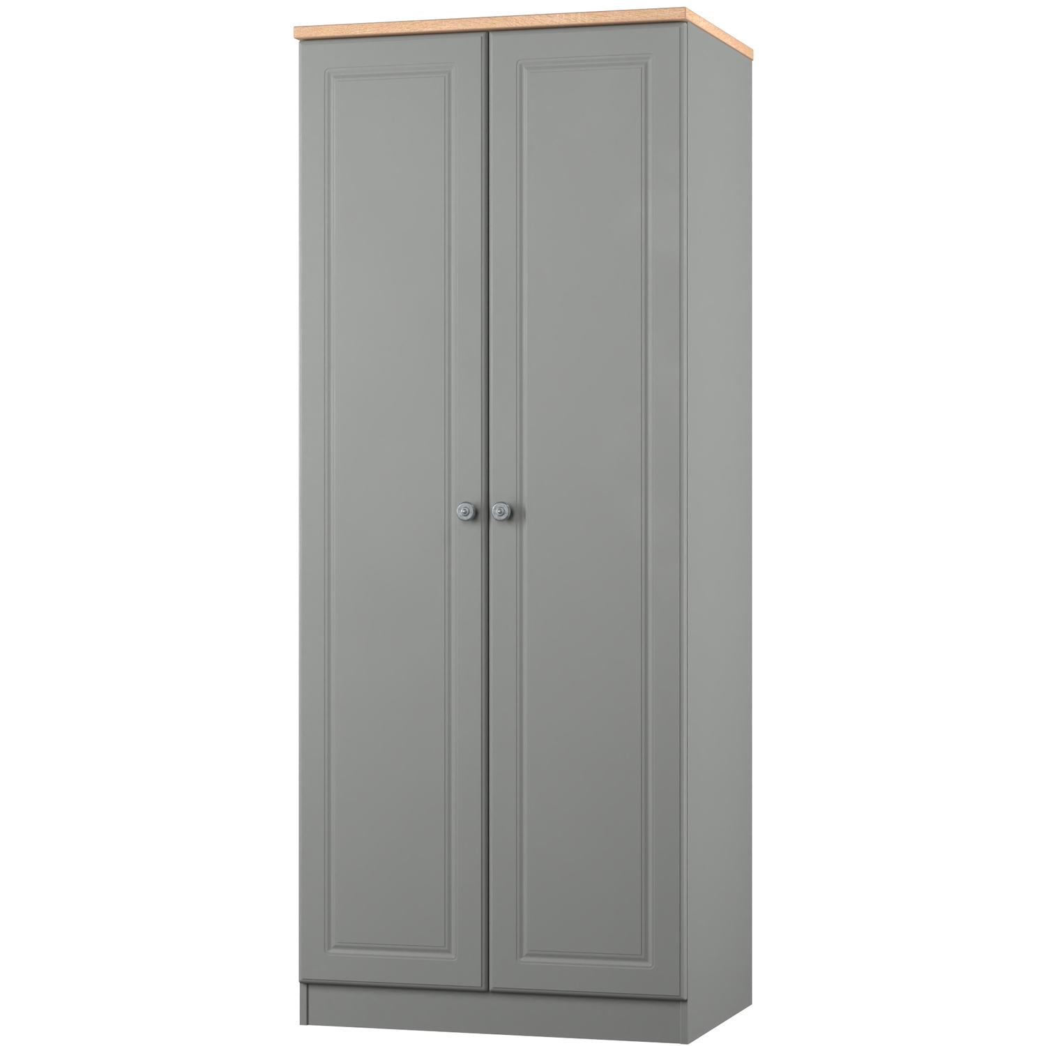 Norfolk Fully Assembled Plain Wardrobe - Dusk Grey Bardolino Oak