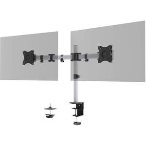 Durable SELECT Monitor Mount Desk Clamp for 2 Screens Gloss Silver