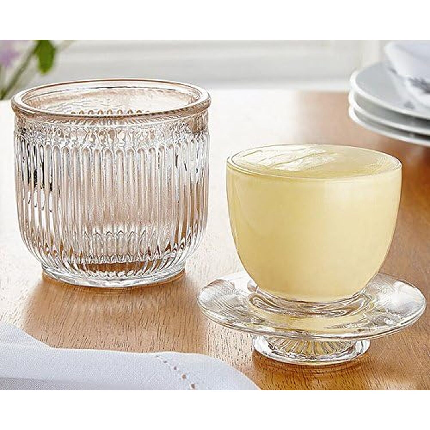 Image of Glass Butter Keeper Dish - Clear