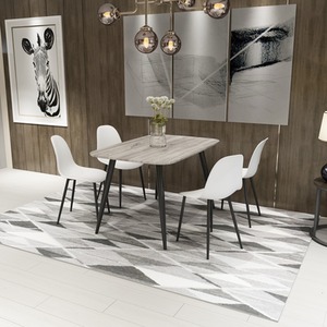 Aspen Rectangular Oak Effect Table and 4 Curve Plastic Chair SET