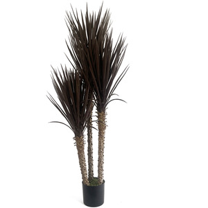 Artificial UV Resistant XL Triple Yucca Tree Plant Spiky Tree Triple Dark