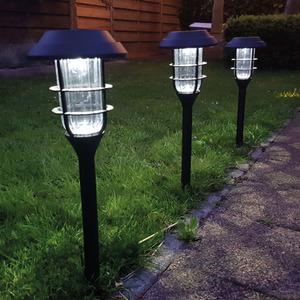 Set of 4 Solar Powered Stake Dusk to Dawn LED Garden Lights