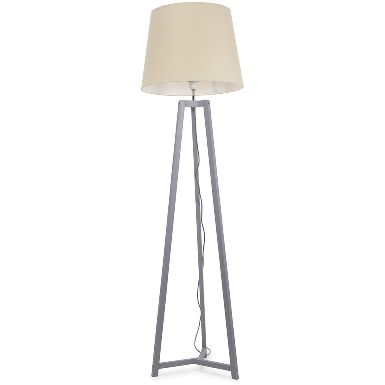 Image of Lottie Grey Wood Floor Lamp Tapered&hellip;