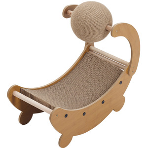 Moon-Boat Shaped Cat Bed and Scratcher Combo