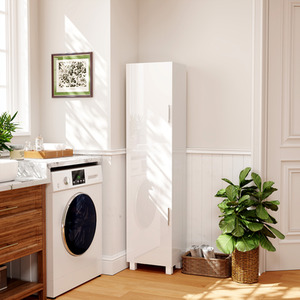 HOMCOM Slim Bathroom Cabinet with Adjustable Shelves