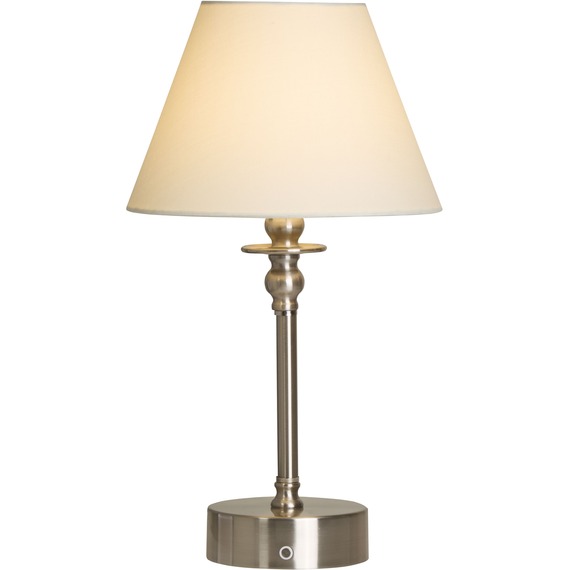 Rechargeable Satin Nickel Table Lamp