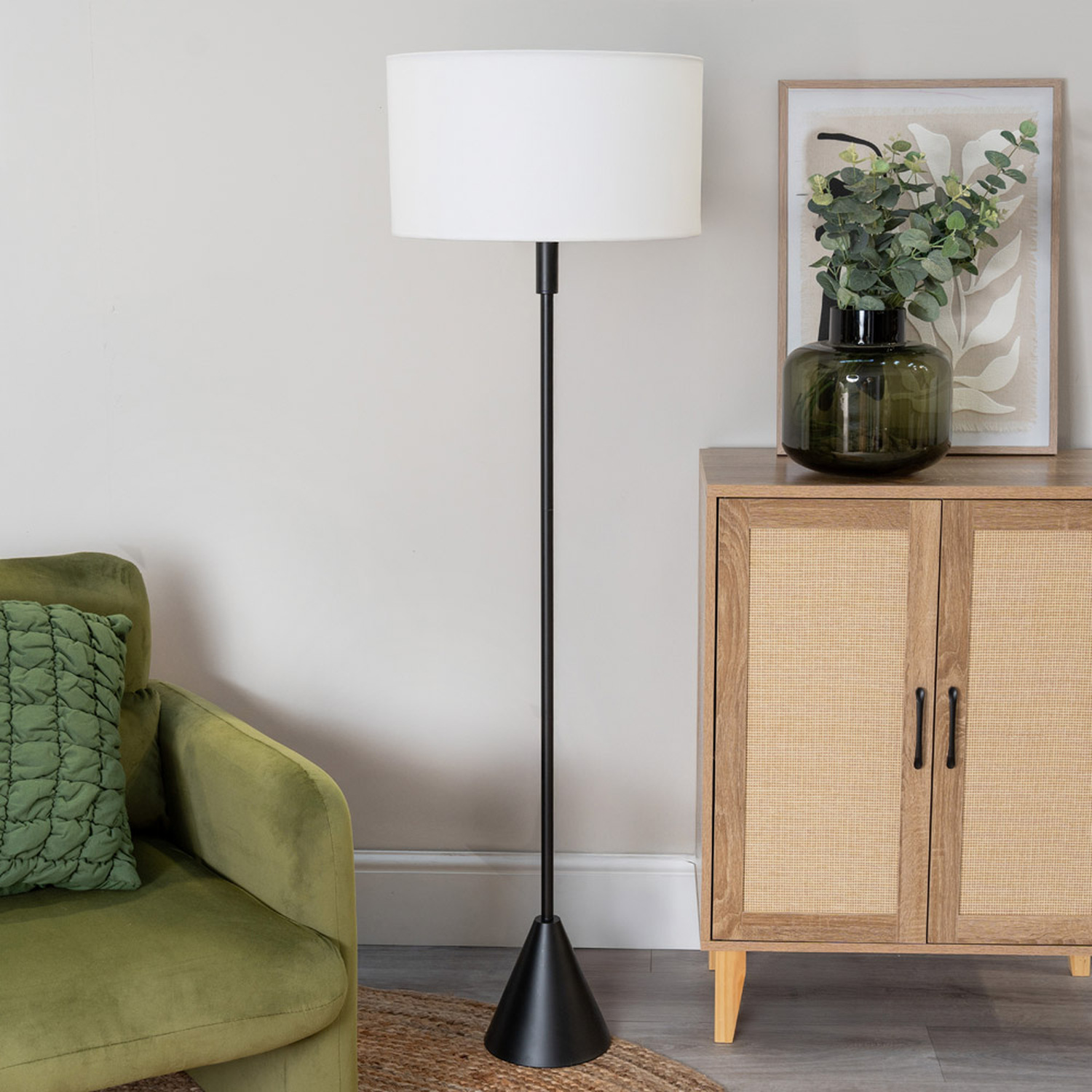 Image of Mitch Triangle Floor Lamp with Trim&hellip;