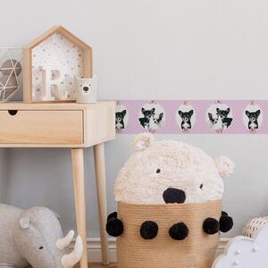 Little Stars Border With Cute Dogs Wallpaper