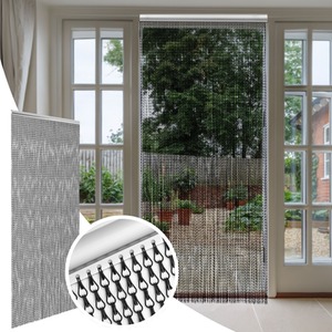 Aluminium Chain Door Curtain 90x210cm - Black Finish
