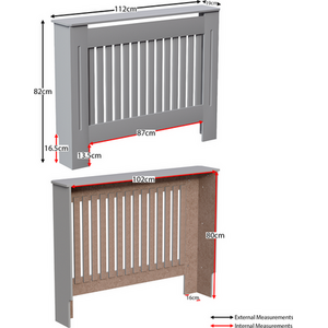 Grey / 112cm Chelsea Radiator Cover shot 8337400