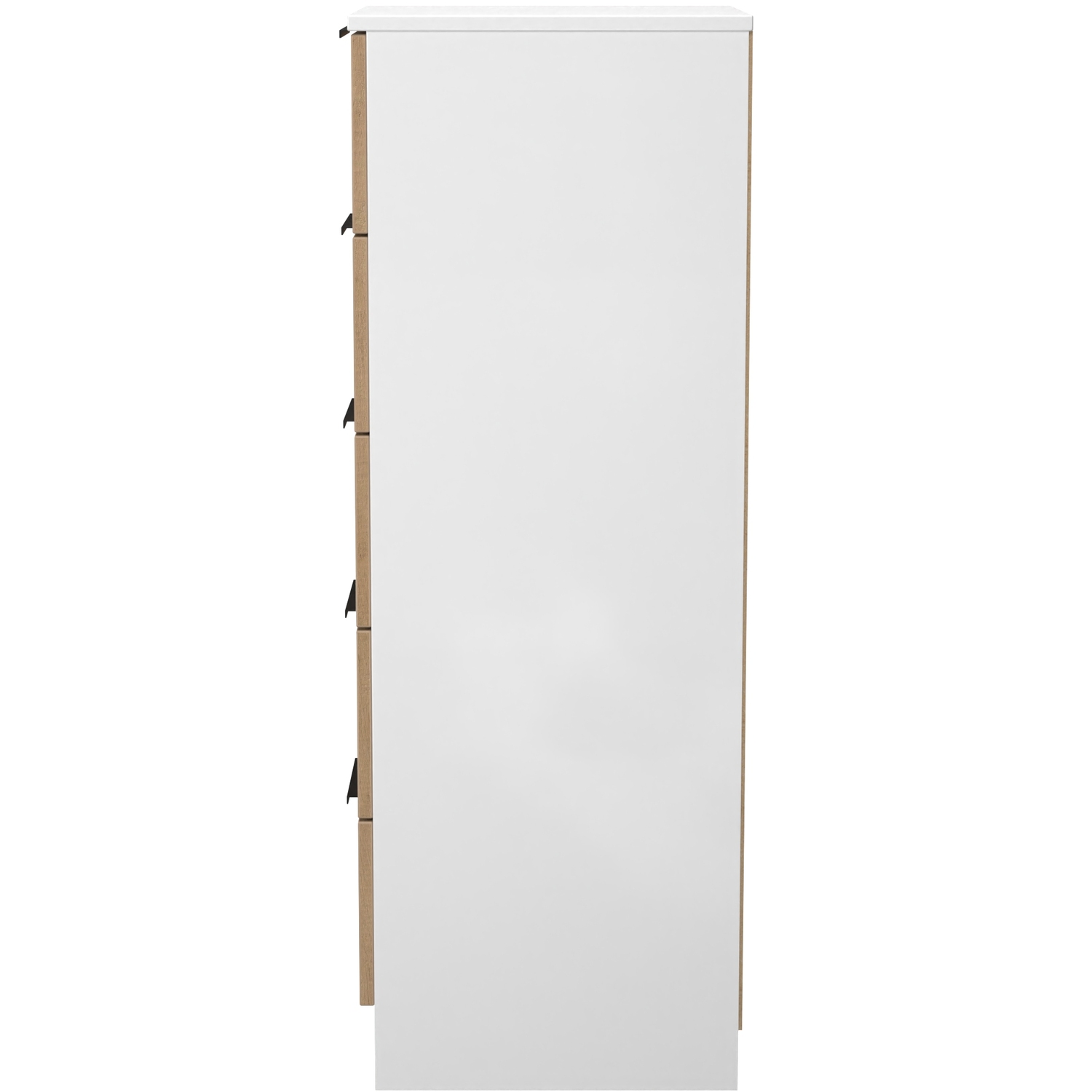 Java Ready Assembled 5 Drawer Bedside - Slatted Effect White