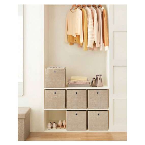 SONGMICS Storage Boxes, Set of 6 Non-Woven Fabric Box