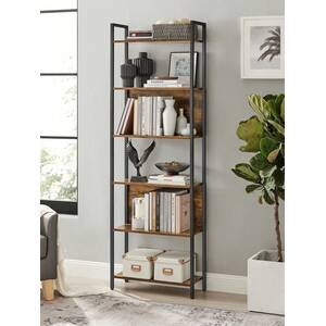 VASAGLE Bookcase, 6-Ter Storage Unit, Steel Frame