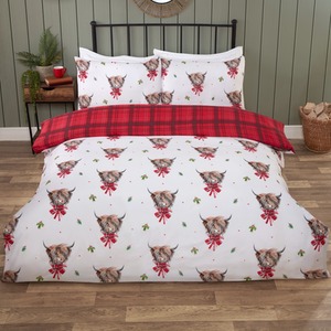 Fergus Microfibre Checkered Reversible Duvet Cover Set with Pillowcase