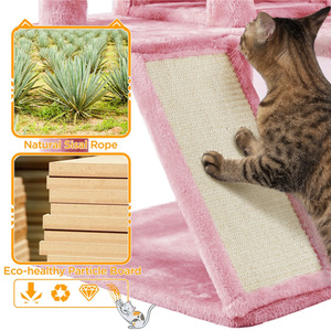 Pink Yaheetech 146cm Plush Cat Tree  shot 9763409