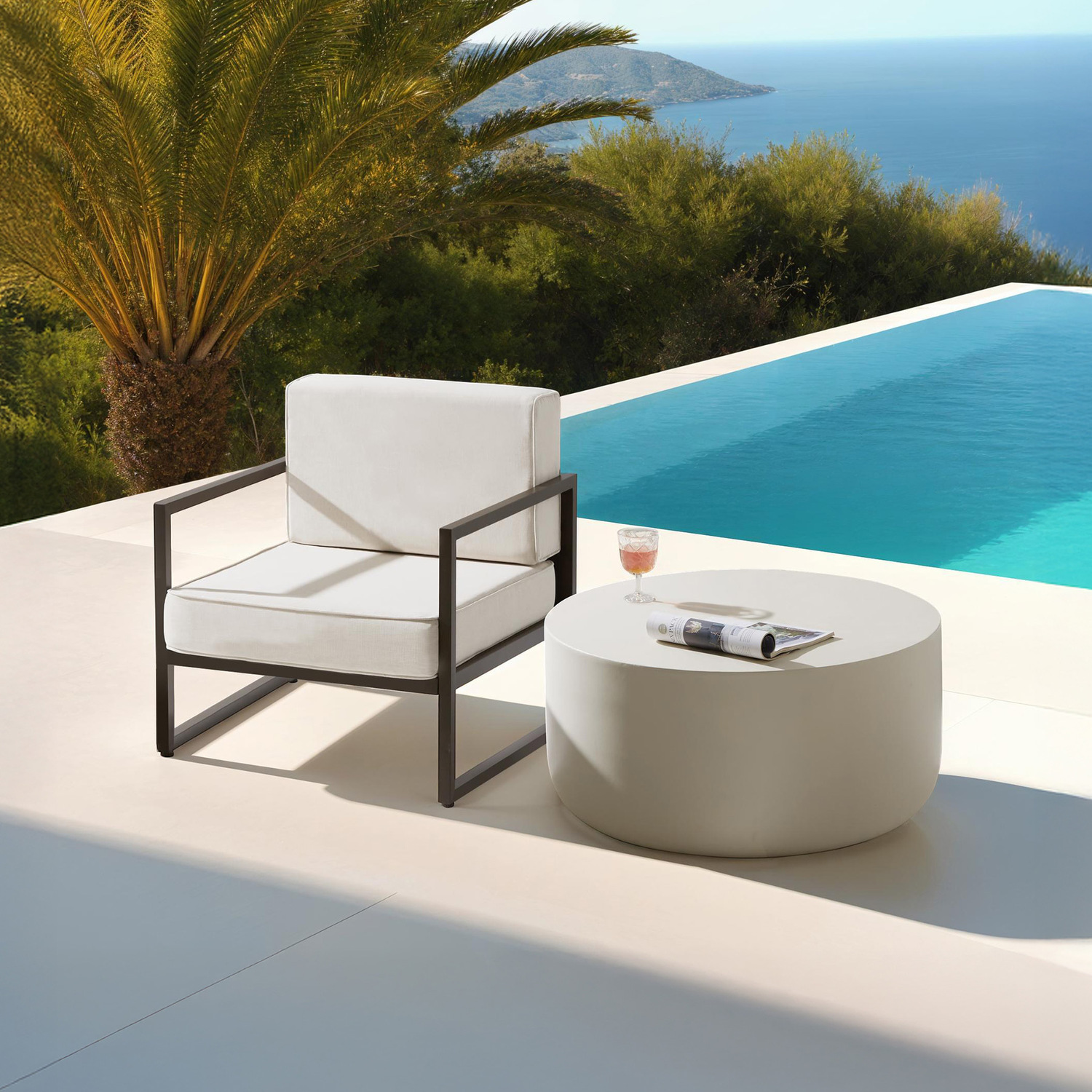 Garden Chair Comosa - Padding Water-repellent Covers Steel Frame - Beige 2