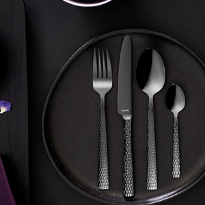 Amefa Felicity Black Hammered PVD Cutlery Set 24pc