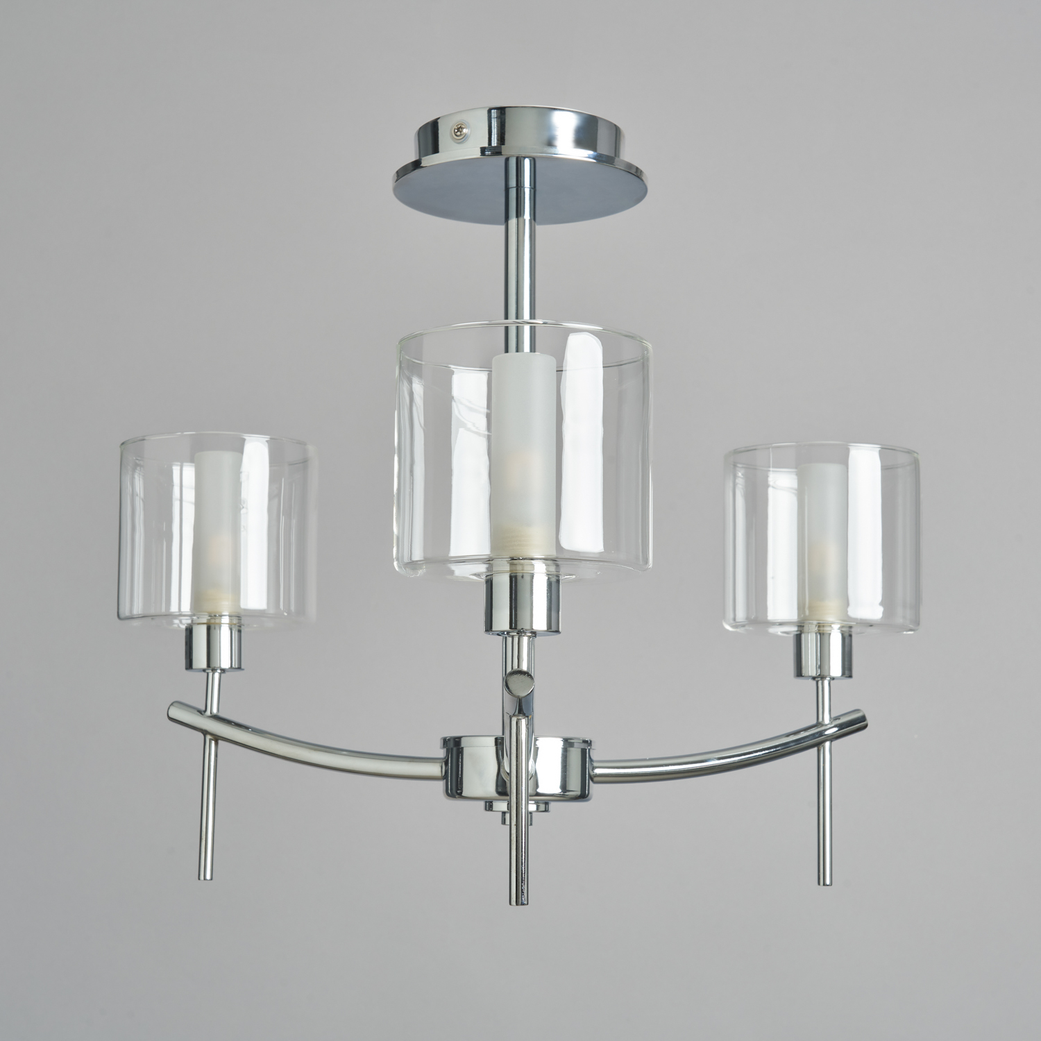 Laverne 3 Light Bathroom Semi Flush Ceiling Light - Chrome