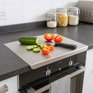 2pc Stainless Steel Counter Edge Chopping Board Set