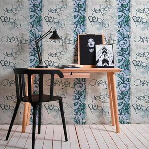 Kids Industrial Concrete Effect Graffiti Wallpaper