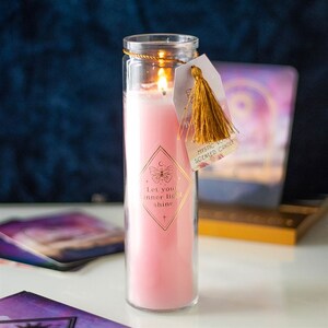 Mystic Rose Tube Candle With Rose Quartz
