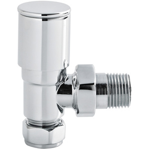 Angled Round Modern Radiator Valves Sold in Pairs Chrome