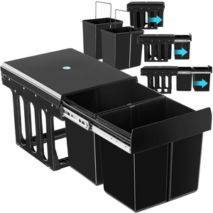 Waste Collector Ashlyn, 2-Way Separation, 30L, Telescopic Rails