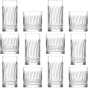 12 Piece Wave Glassware Set
