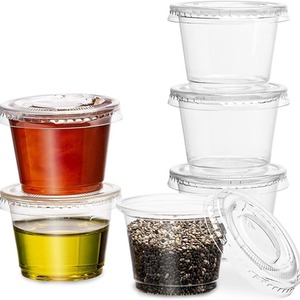 Clear Plastic Portion Pots With Lid Deli Sauce Pots