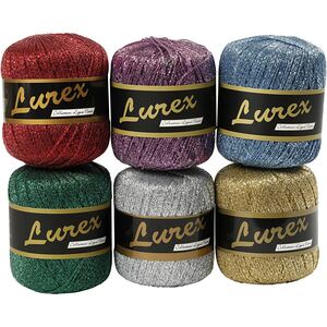 Lurex Yarn Assorted Colours 6x25g Pack