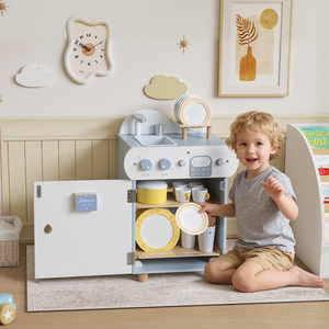 Wooden Dishwasher Playset Pretend Play Kitchen for Kids
