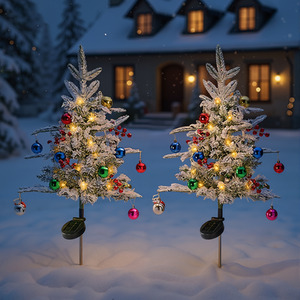 Lifeideas Set of 2 Solar Christmas Trees with Lights, 83*83cm