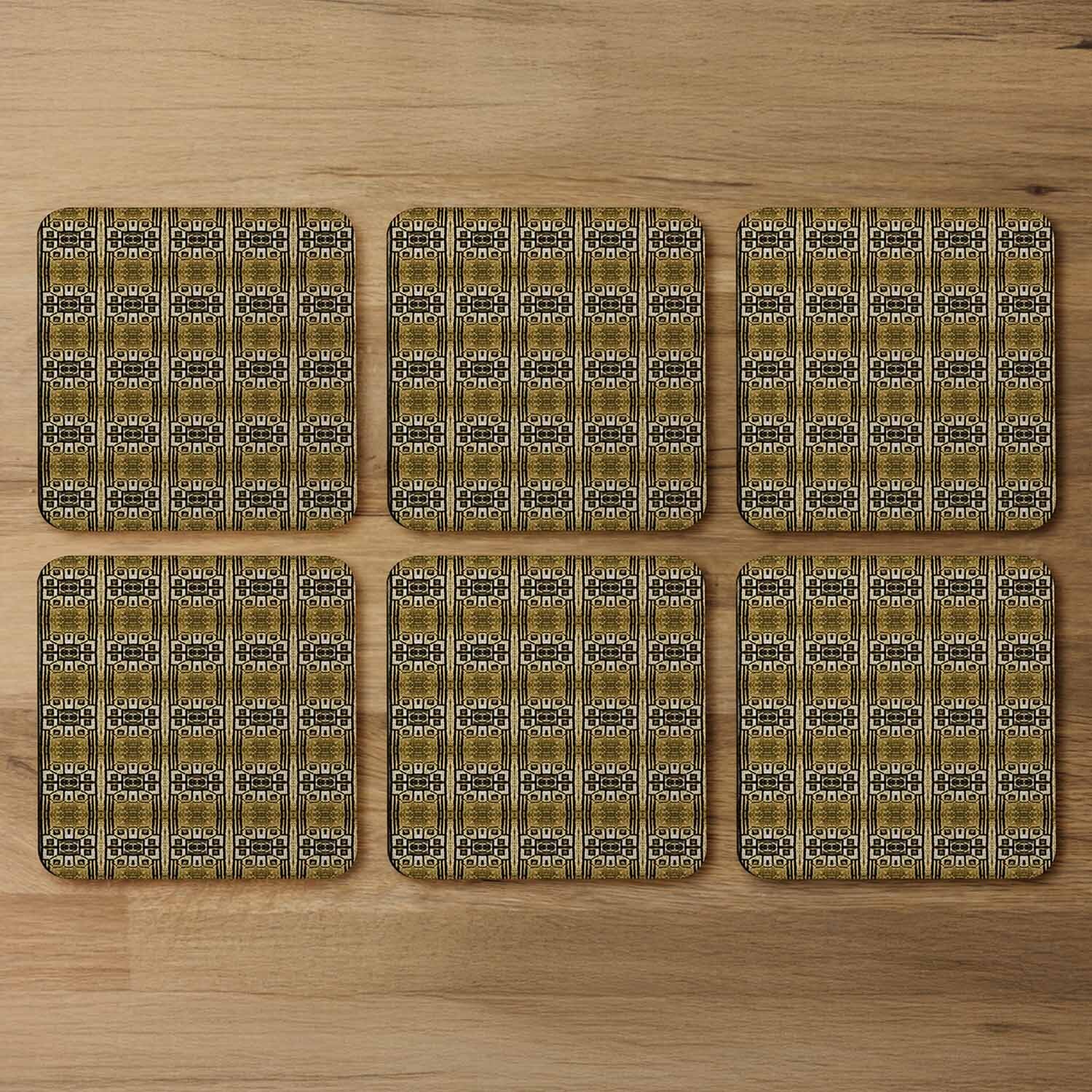Portuguese Ethnic Tiles Azulejos Coaster - Brown